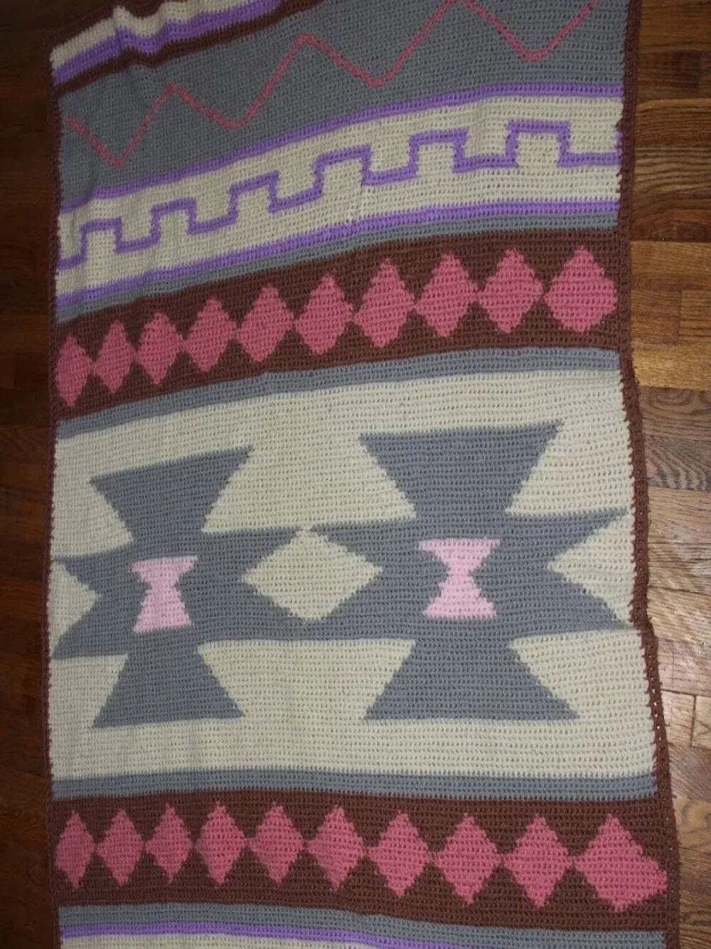 Handmade Southwestern Western Crochet Afghan Blanket 50